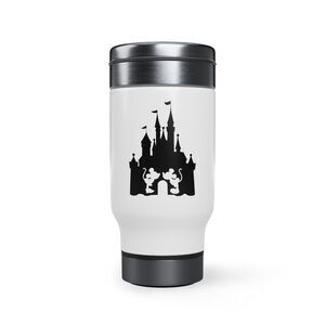 Mickey & Minnie Kissing Stainless Steel Travel Mug with Handle, 14oz